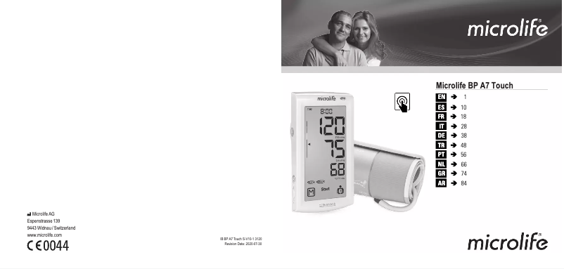 Página 1 del manual Manual de usuario Microlife BP A7 Touch Advanced