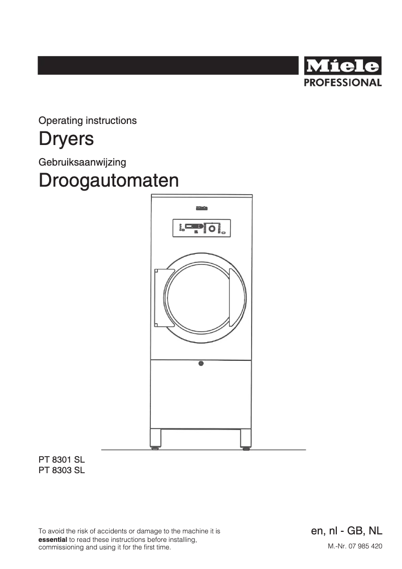 Página 1 del manual Manual de usuario Miele T 8301