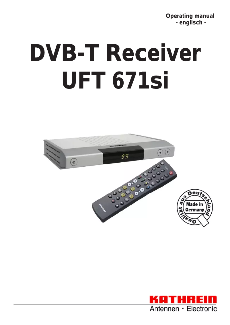 Página 1 del manual Manual de usuario Kathrein UFT 671