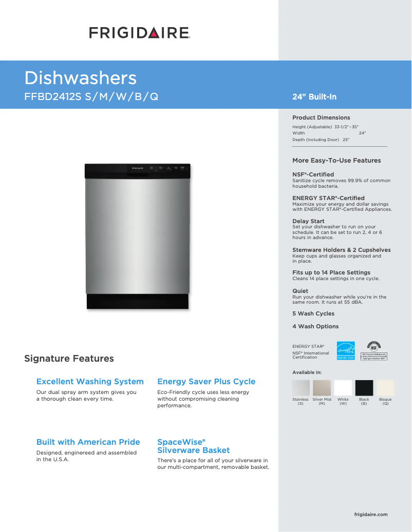 Image de la première page du manuel de l'appareil FFBD2412S