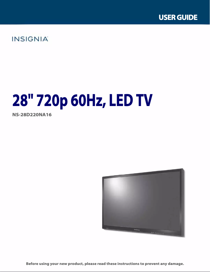 Page 1 de la notice Manuel utilisateur Insignia NS-28D220NA16