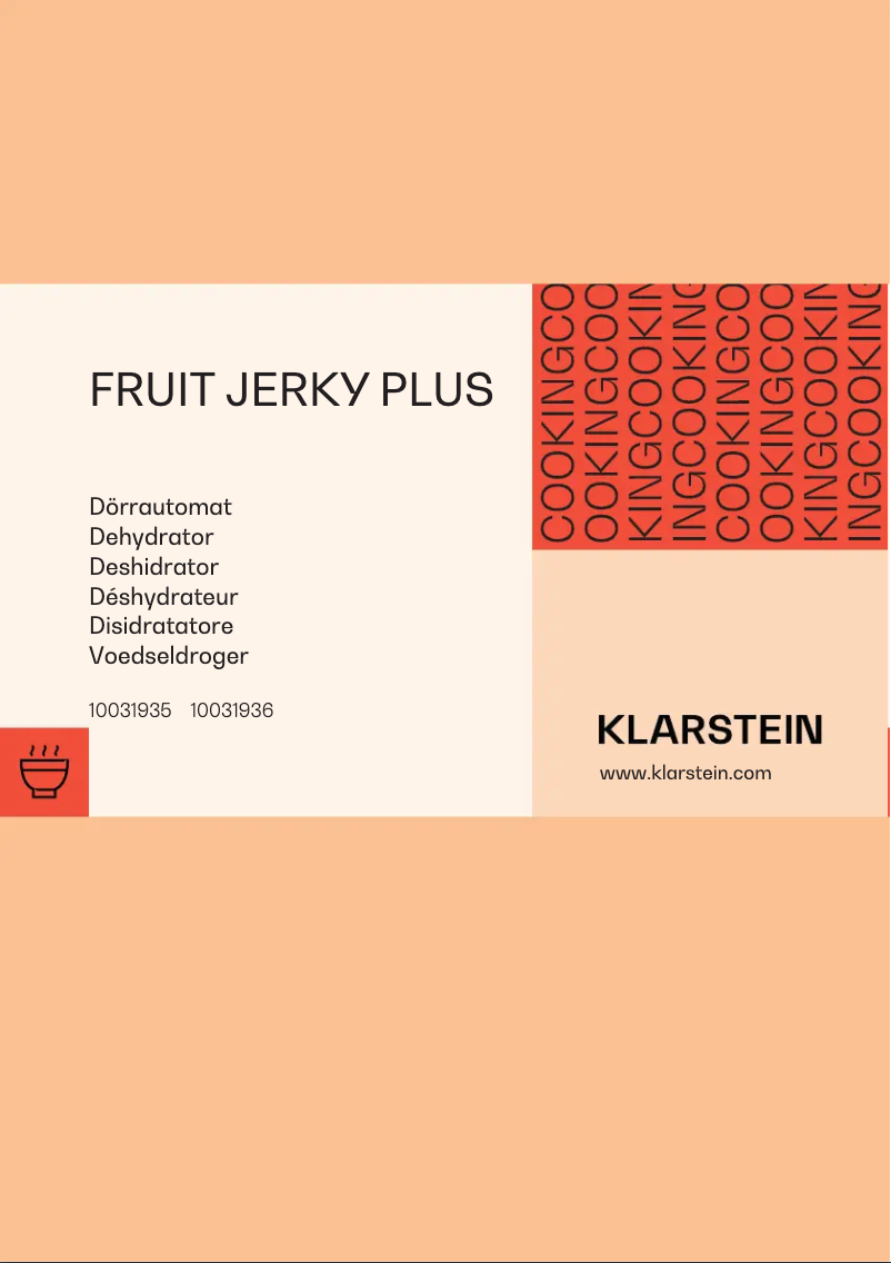 Page 1 de la notice Manuel utilisateur Klarstein Fruit Jerky Plus 9
