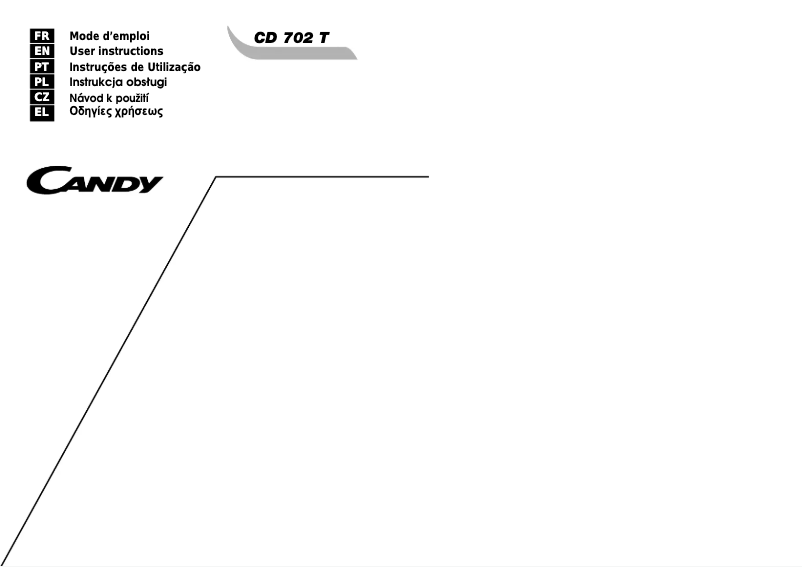 Page 1 de la notice Manuel utilisateur Candy CD 702 T