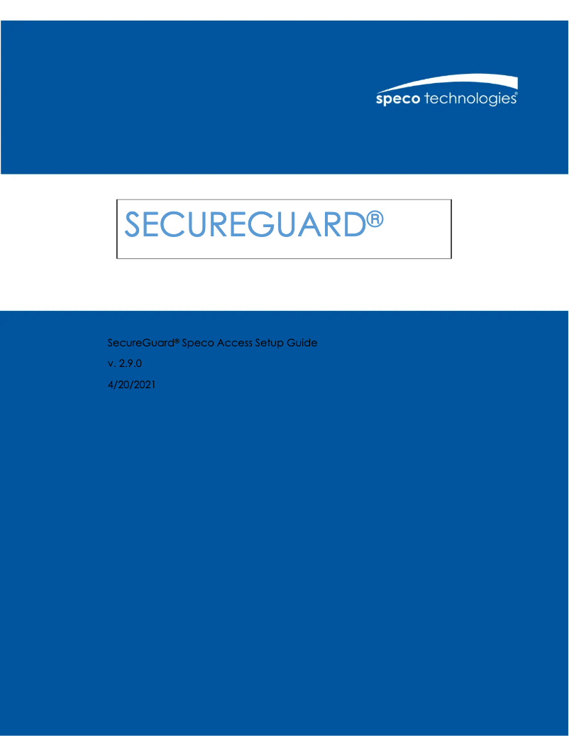 Image de la première page du manuel de l'appareil SecureGuard