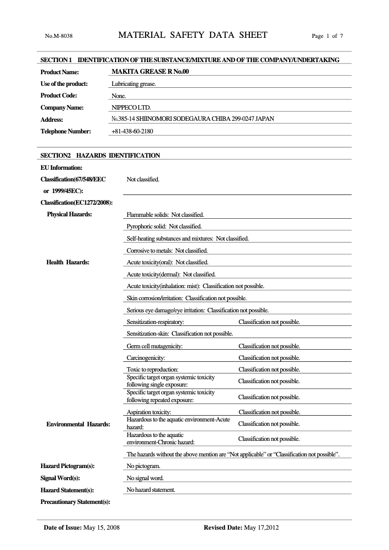 Page n°1 - Manuel utilisateur Makita 181490-7