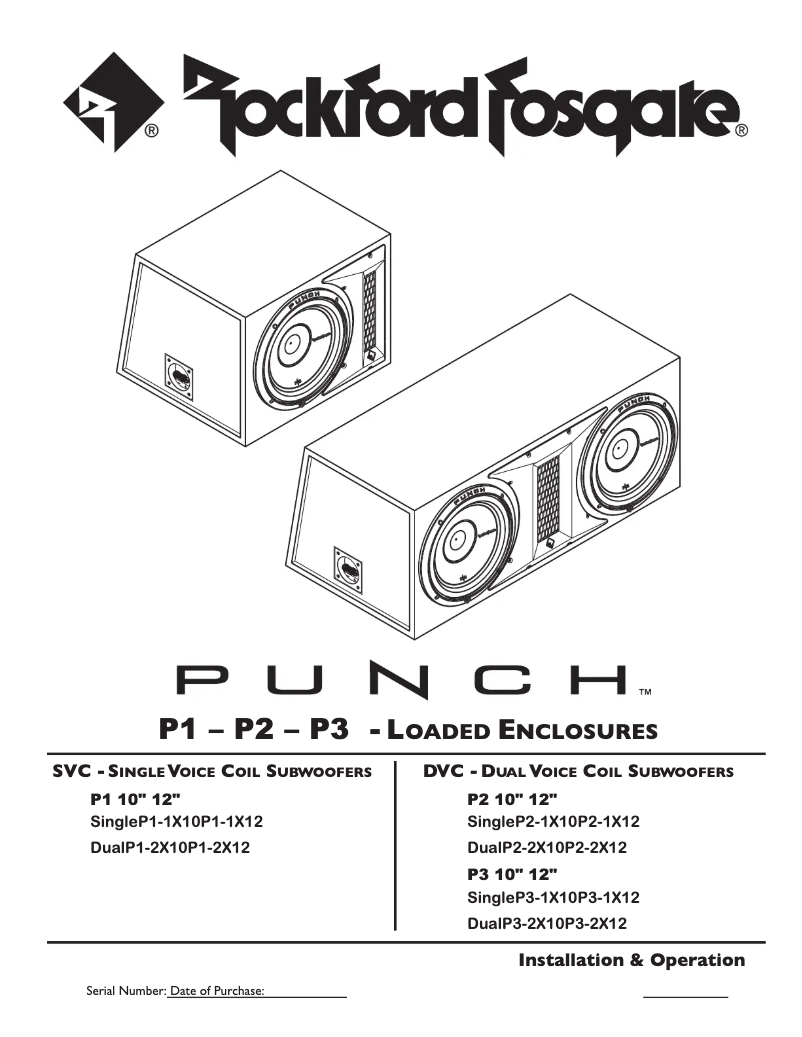 Page n°1 - Manuel utilisateur Rockford Fosgate P1-2X10