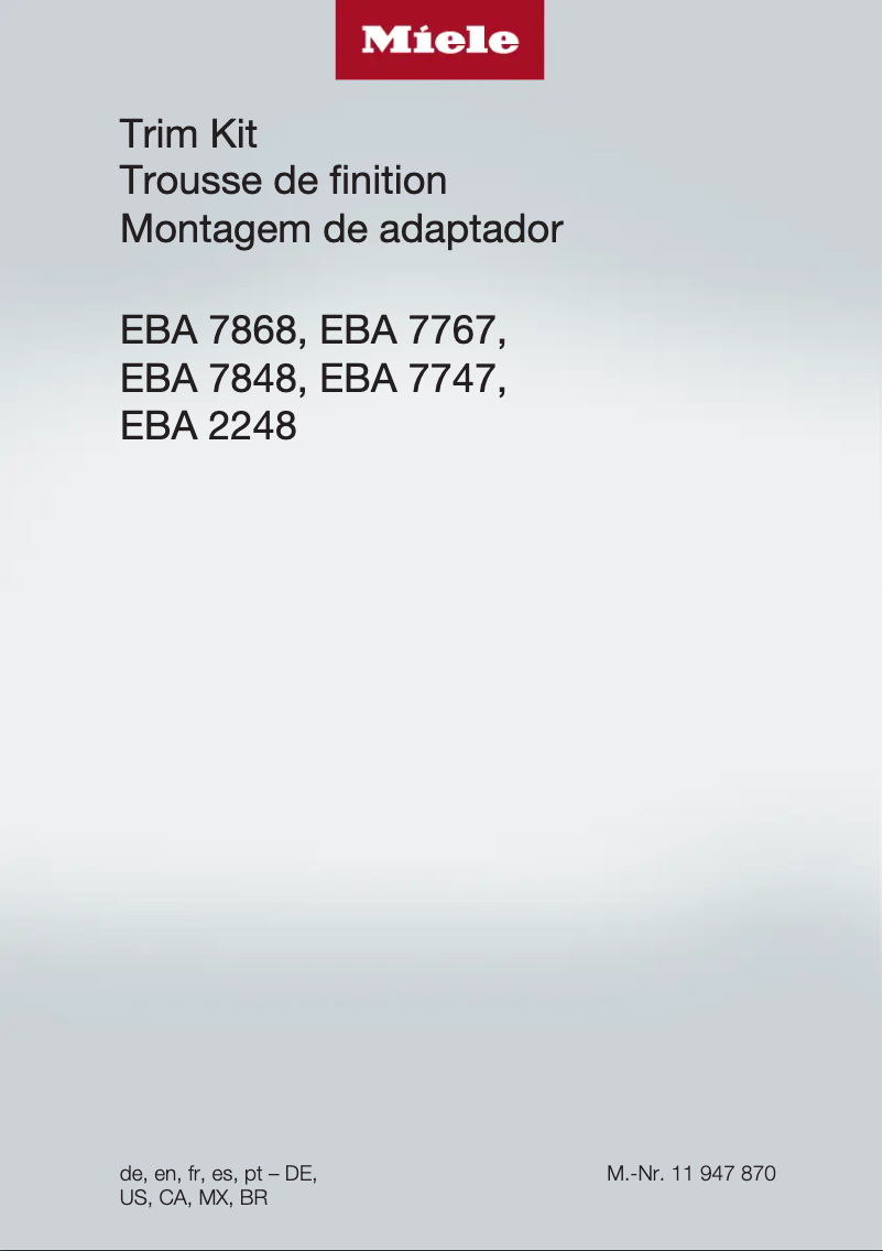 Page n°1 - Guide d'installation Miele EBA 7707