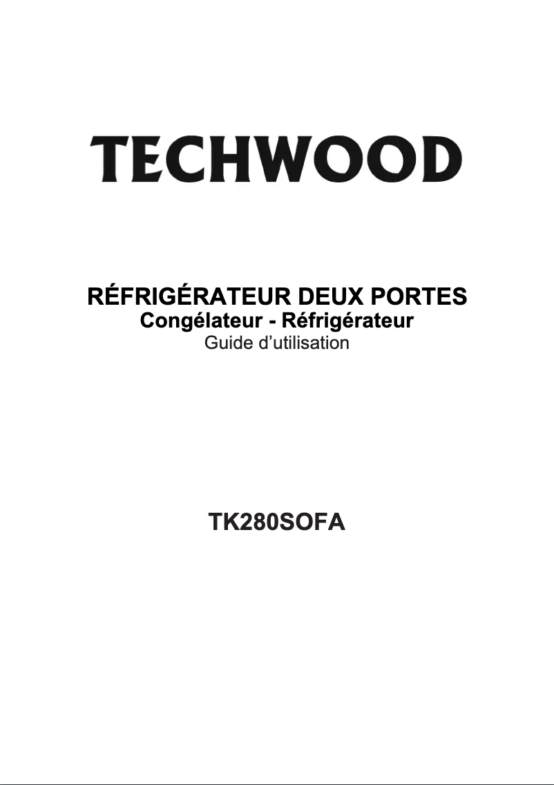 Page 1 de la notice Manuel utilisateur Techwood TK280SOFA