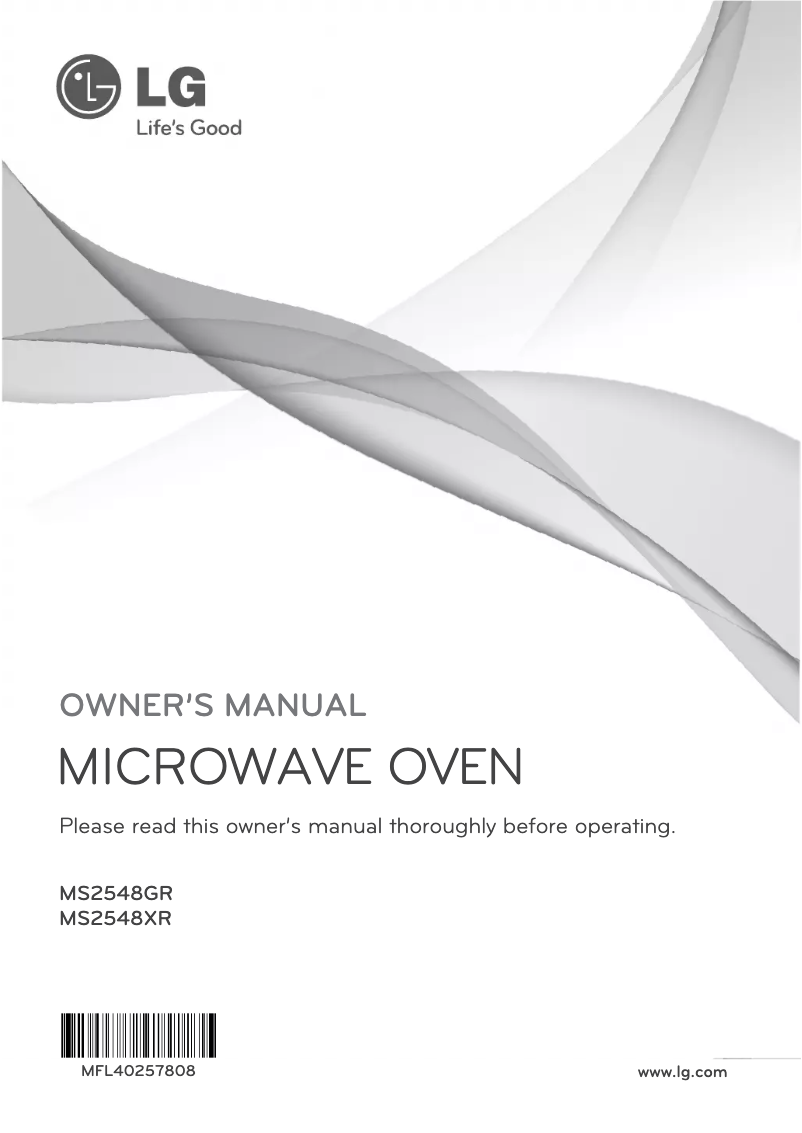 Page 1 de la notice Manuel utilisateur LG MS2548XR
