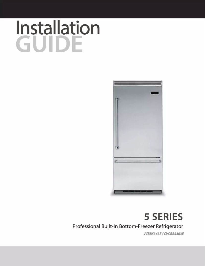 Page 1 de la notice Guide d'installation Viking VCBB5363ERGG