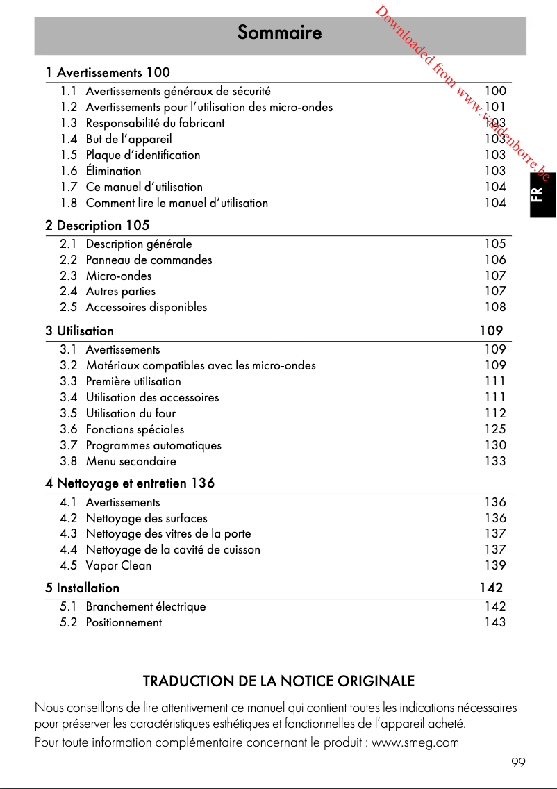 Image de la première page du manuel de l'appareil SF4102MCS