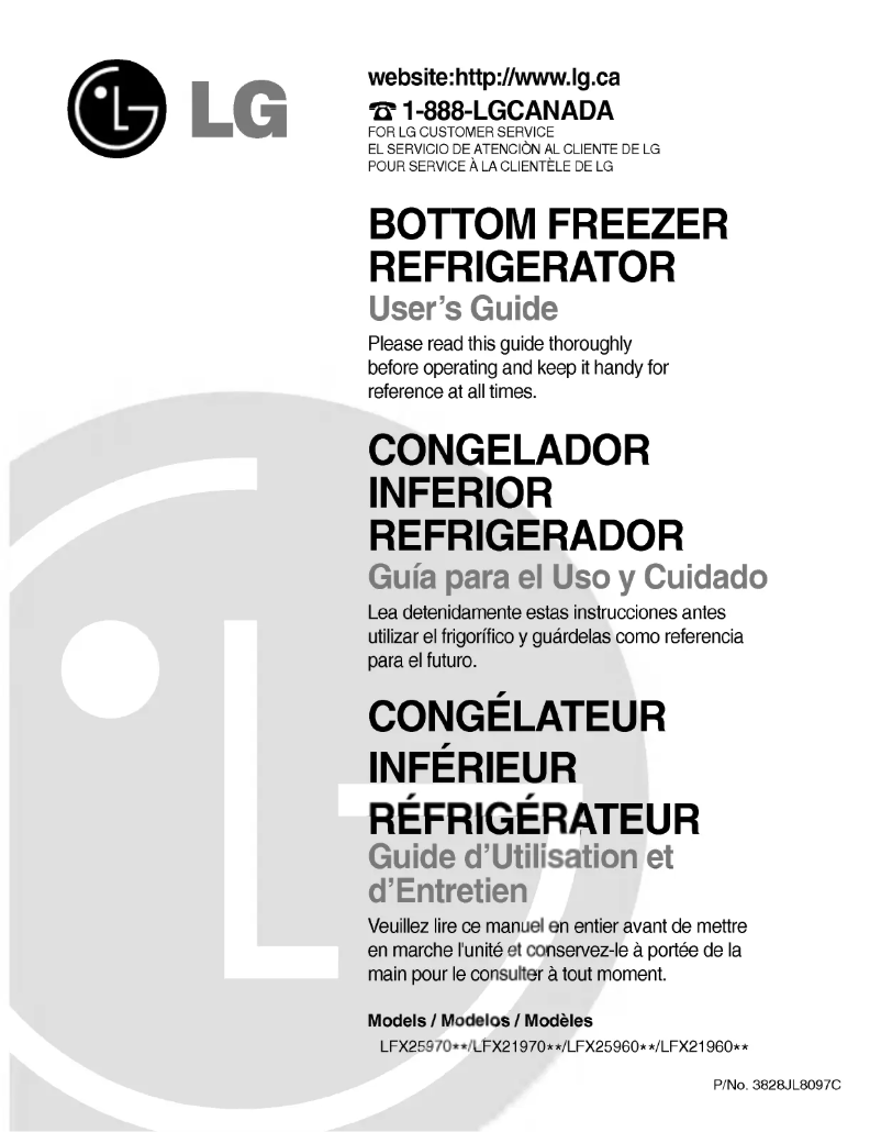 Image de la première page du manuel de l'appareil GR-L218SSKA