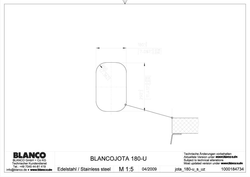 Page 1 de la notice Manuel utilisateur BLANCO JOTA 180-U
