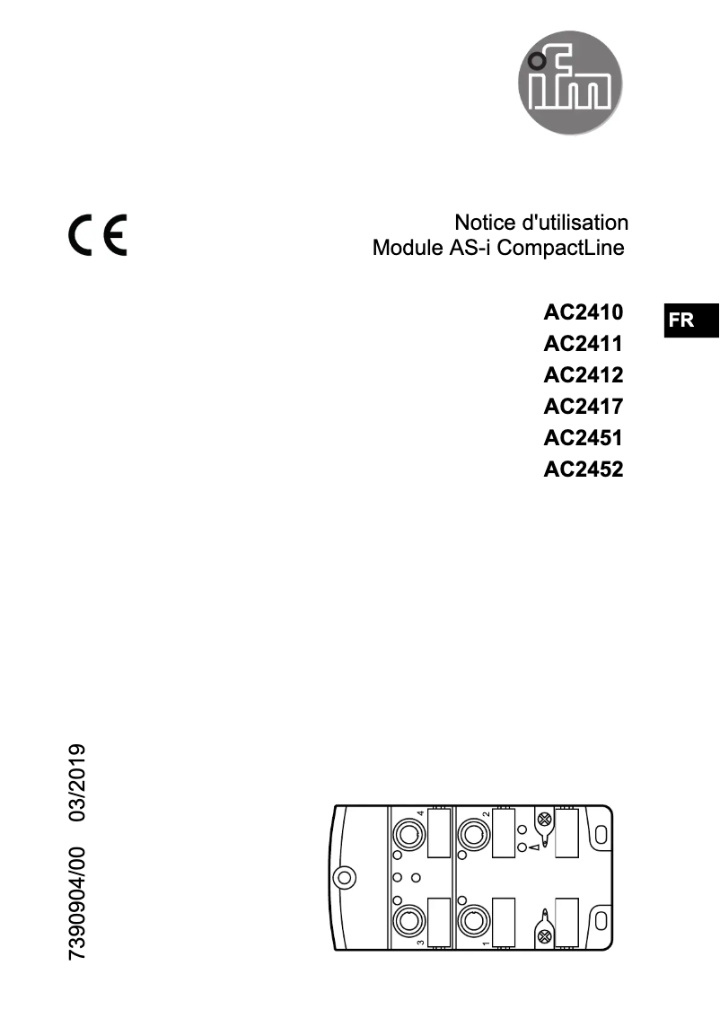 Page 1 de la notice Manuel utilisateur IFM AC2412