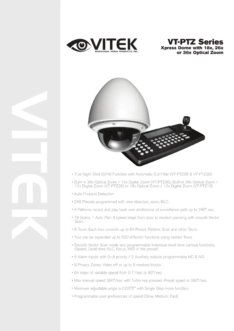 Page n°1 - Manuel utilisateur Vitek VT-PTZ26