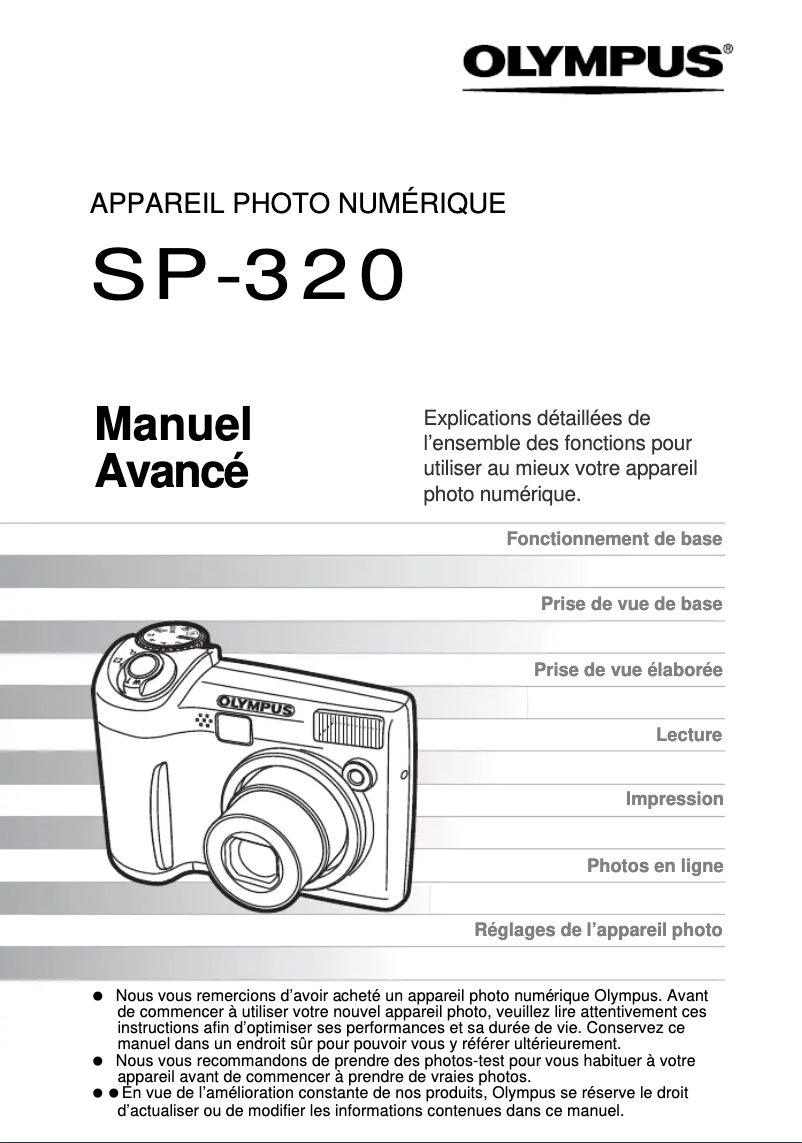 Imagen de la primera página del manual del dispositivo SP‑320