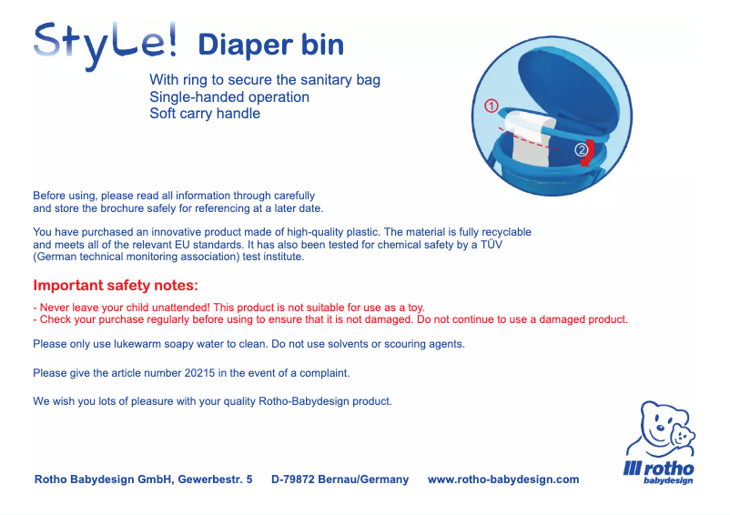 Página 1 del manual Manual de usuario Rotho Babydesign StyLe!