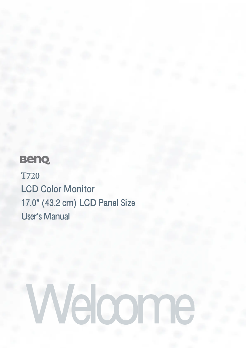 Page 1 de la notice Manuel utilisateur BenQ T720