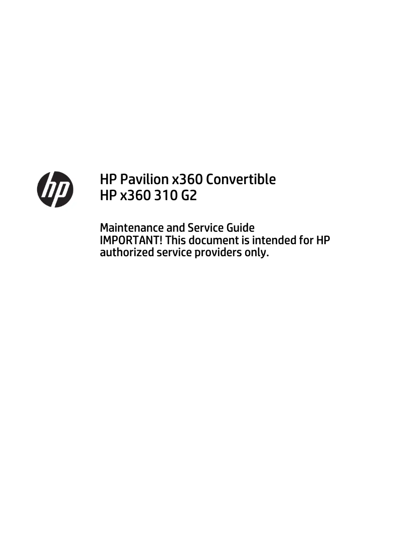 Page 1 de la notice Manuel d'utilisation et d'entretien HP Pavilion 11 x360