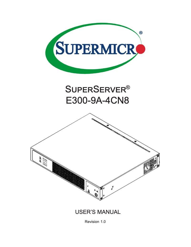 Page 1 de la notice Manuel utilisateur Supermicro SuperServer E300-9A-4CN8