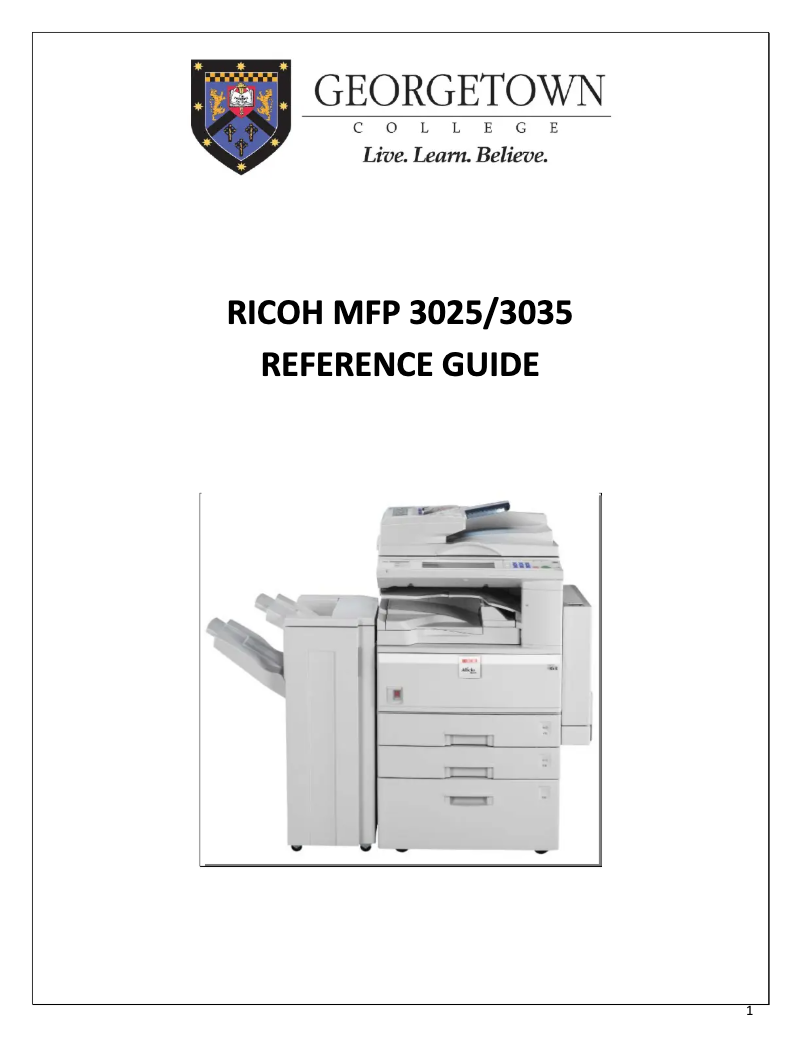 Page n°1 - Manuel utilisateur Ricoh MFP 3035