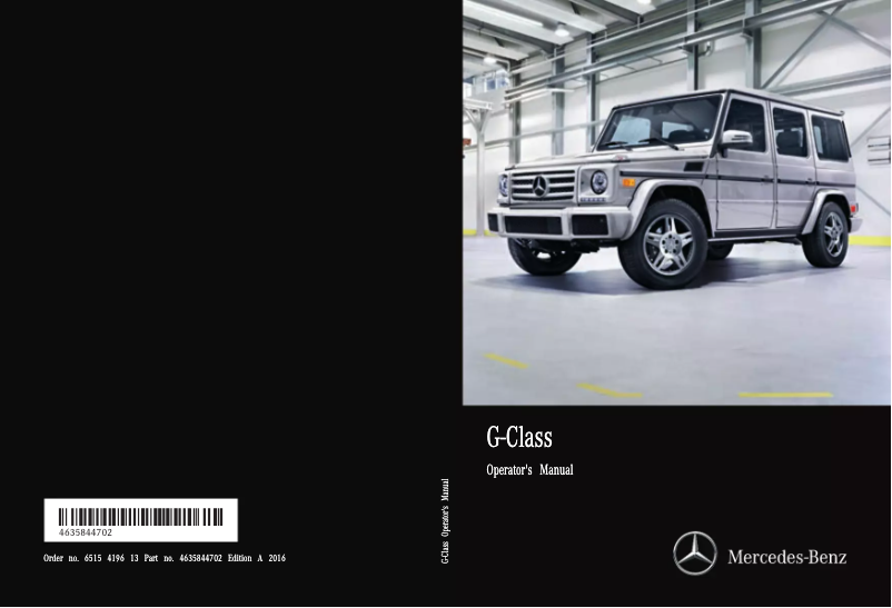 Page 1 de la notice Manuel utilisateur Mercedes-Benz G 550 (2016)