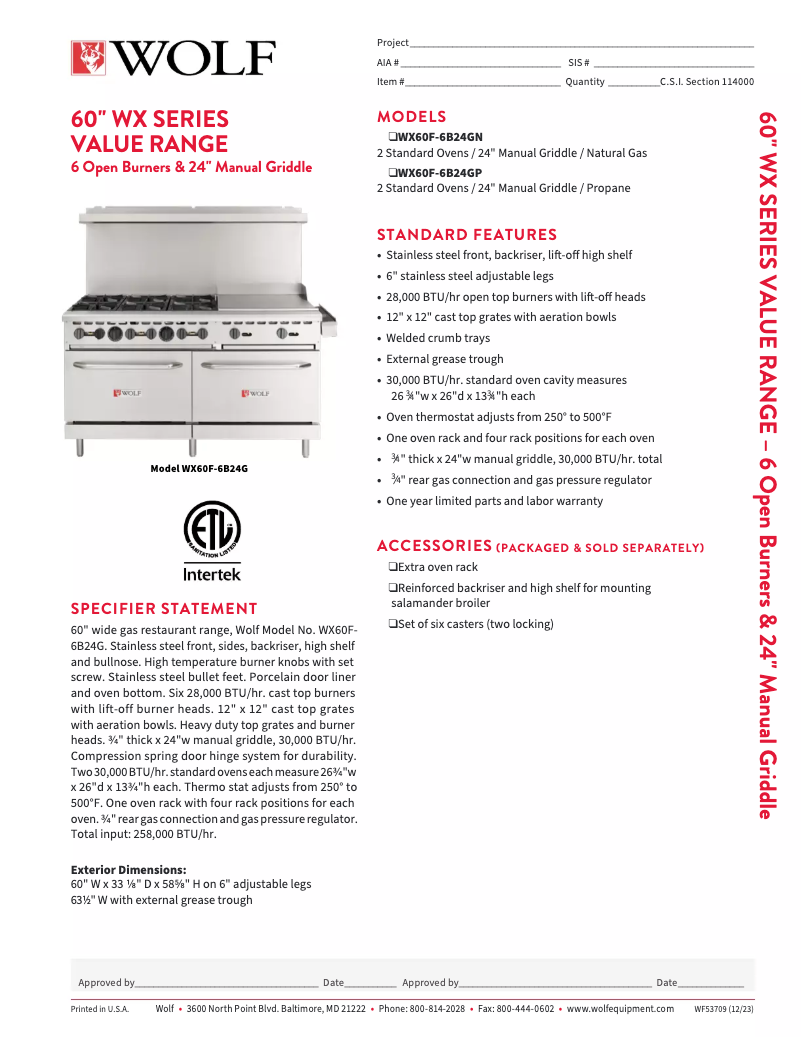 Image de la première page du manuel de l'appareil WX60F-6B24G