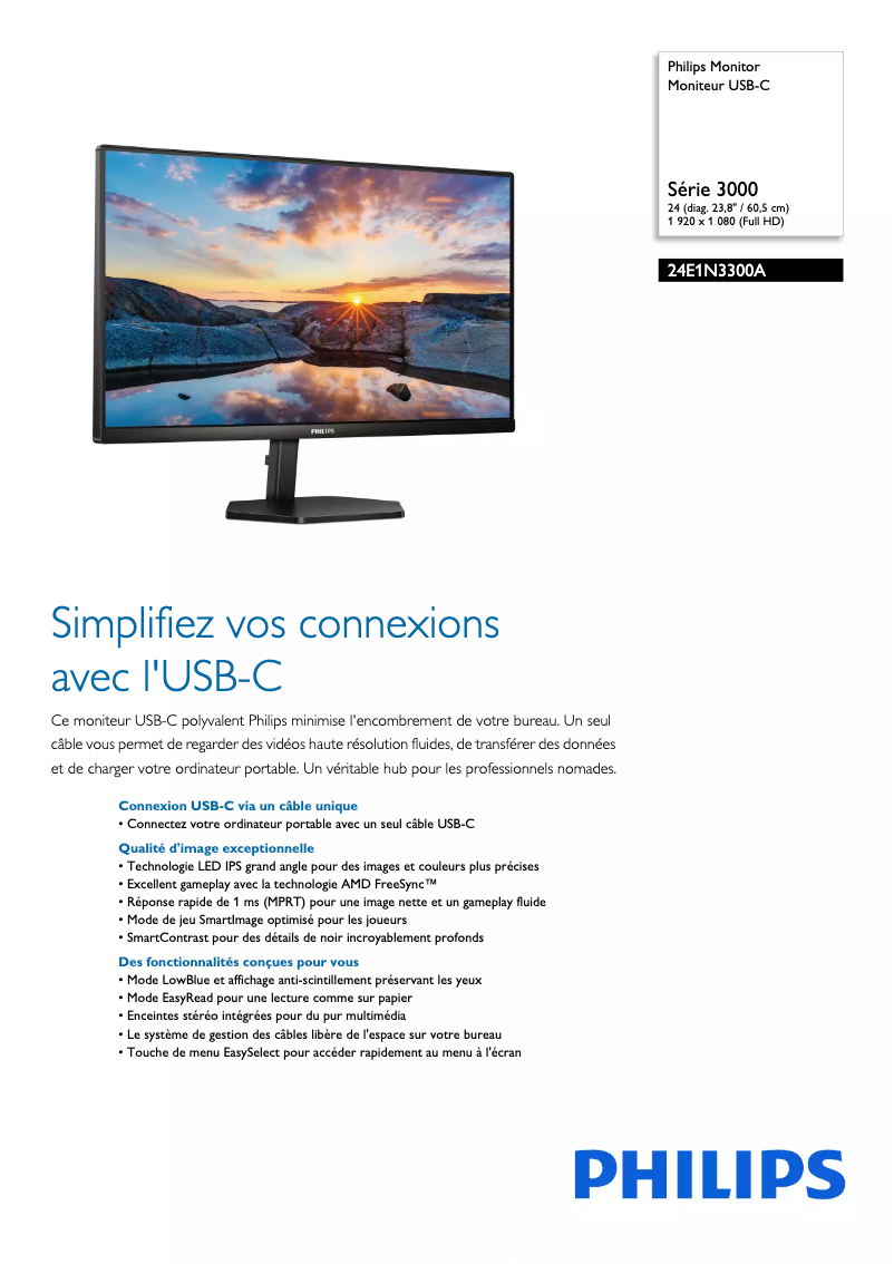 First page image of the manual for 24E1N3300A