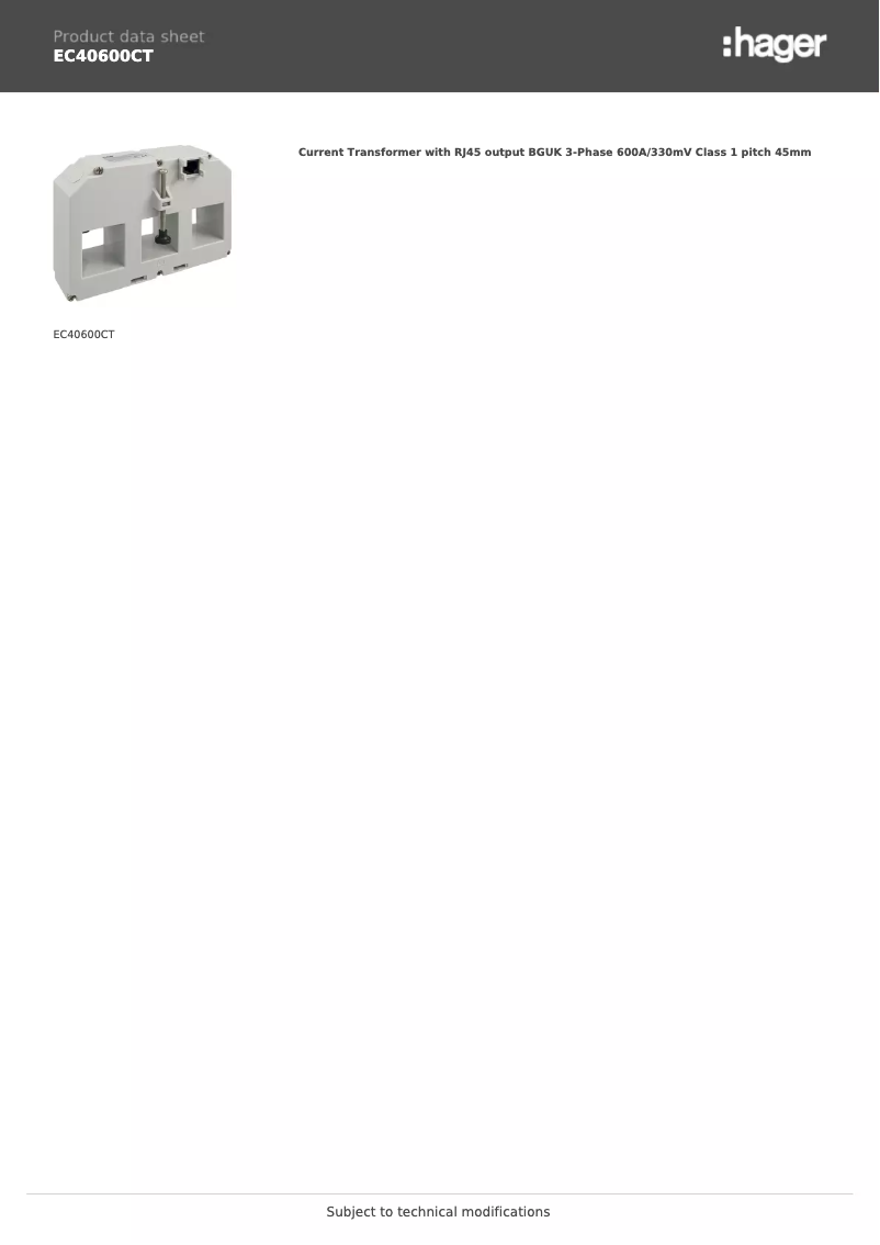 Page 1 de la notice Manuel utilisateur Hager EC40600CT