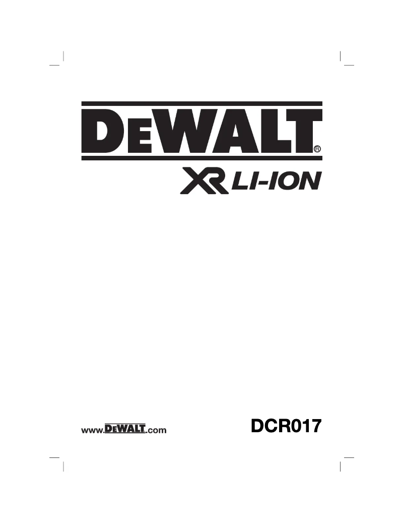 Page n°1 - Manuel utilisateur DeWalt DCR017