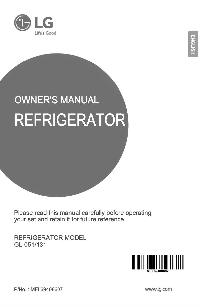 Página 1 del manual Manual de usuario LG GL-051SSW