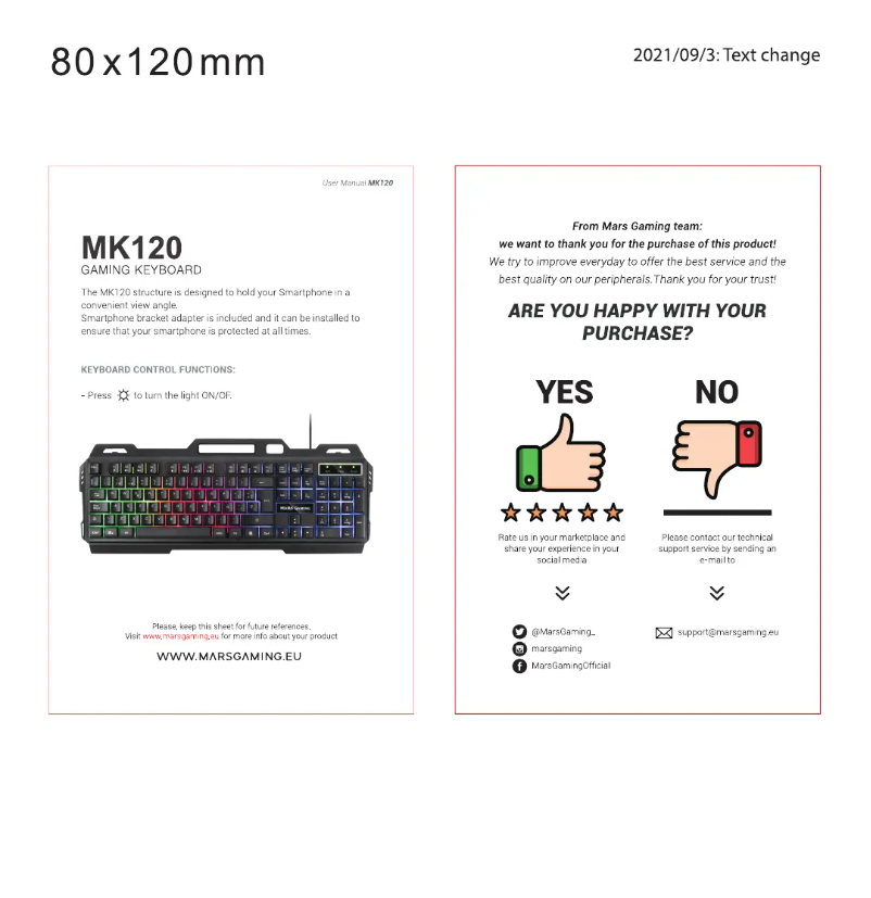 Image de la première page du manuel de l'appareil MK120