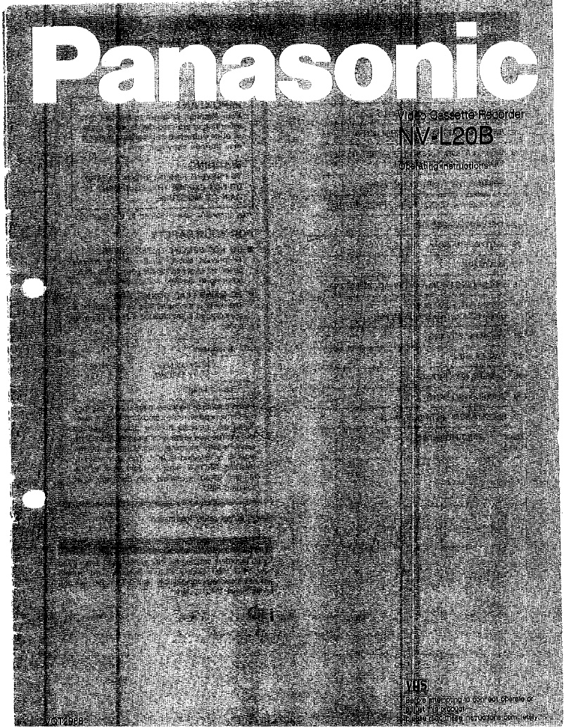 Image de la première page du manuel de l'appareil NV-L20B