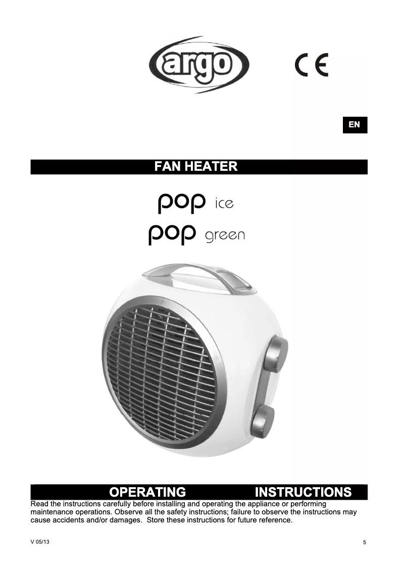 Page n°1 - Manuel utilisateur Argoclima Pop Ice