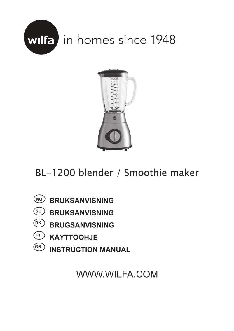 Page n°1 - Manuel utilisateur Wilfa Knus S BL-1200B