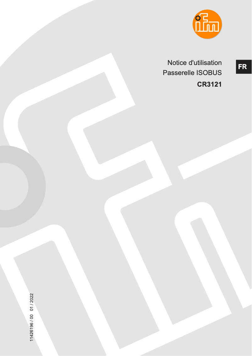 Page n°1 - Manuel utilisateur IFM CR3121