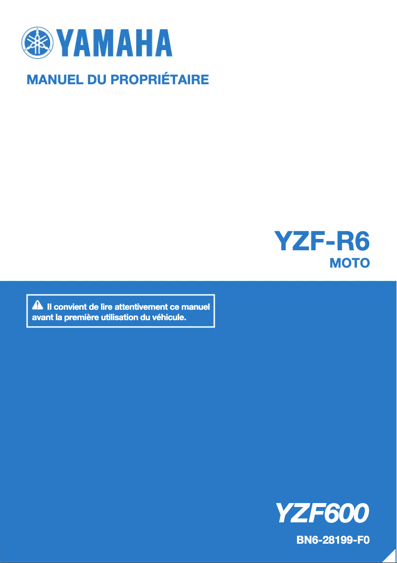 Page n°1 - Manuel utilisateur Yamaha YZF-R6 (2017)