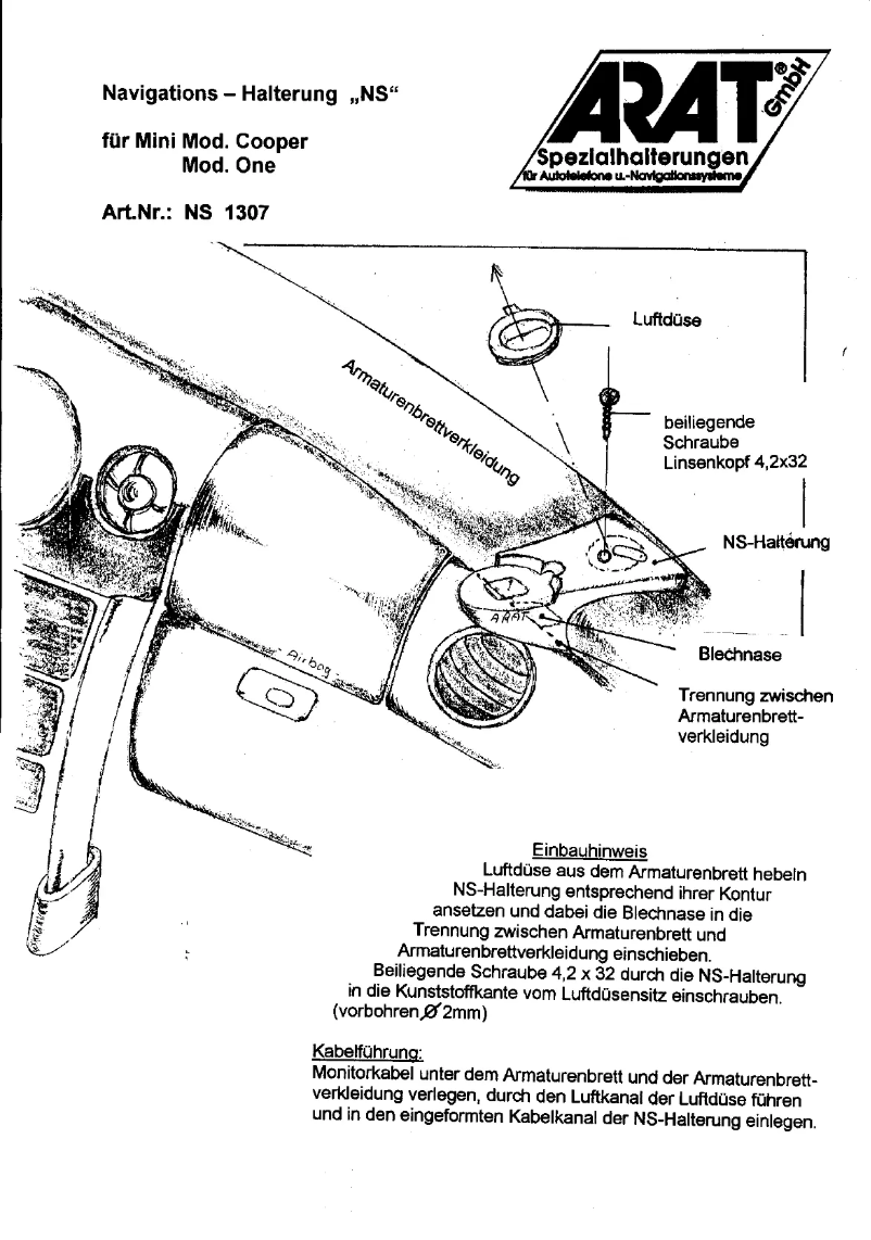 Page n°1 - Manuel utilisateur Arat NS1307