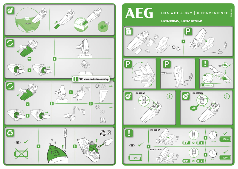 Page 1 de la notice Manuel utilisateur AEG HX6-14TM-W