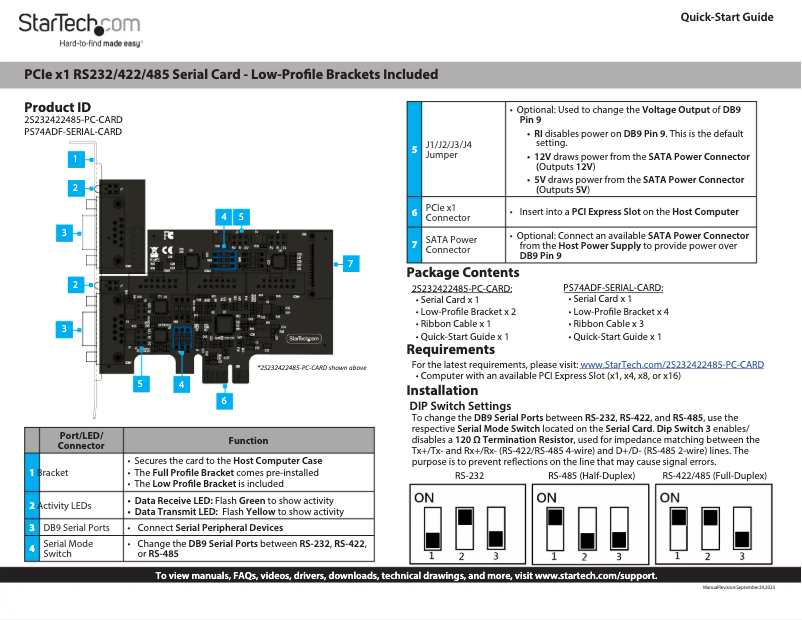 Image de la première page du manuel de l'appareil PS74ADF-SERIAL-CARD