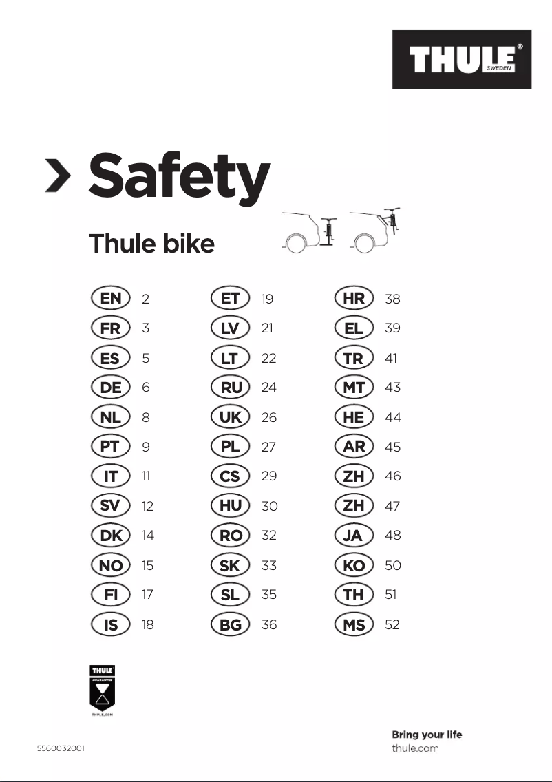 Page 1 de la notice Manuel utilisateur Thule EuroRide 2 7-pin