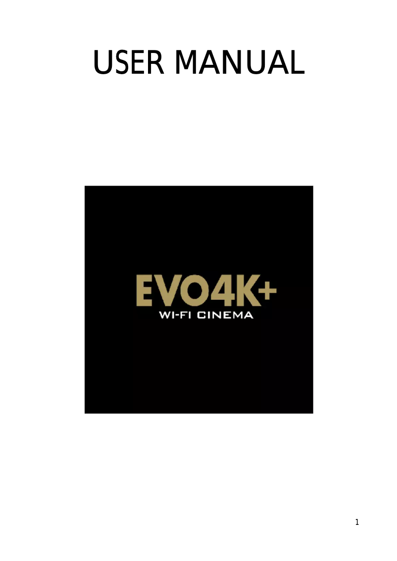 Image de la première page du manuel de l'appareil EVO 4K+