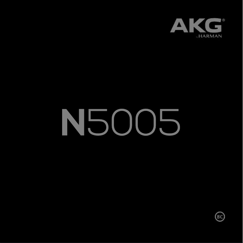 Page n°1 - Manuel utilisateur AKG N5005