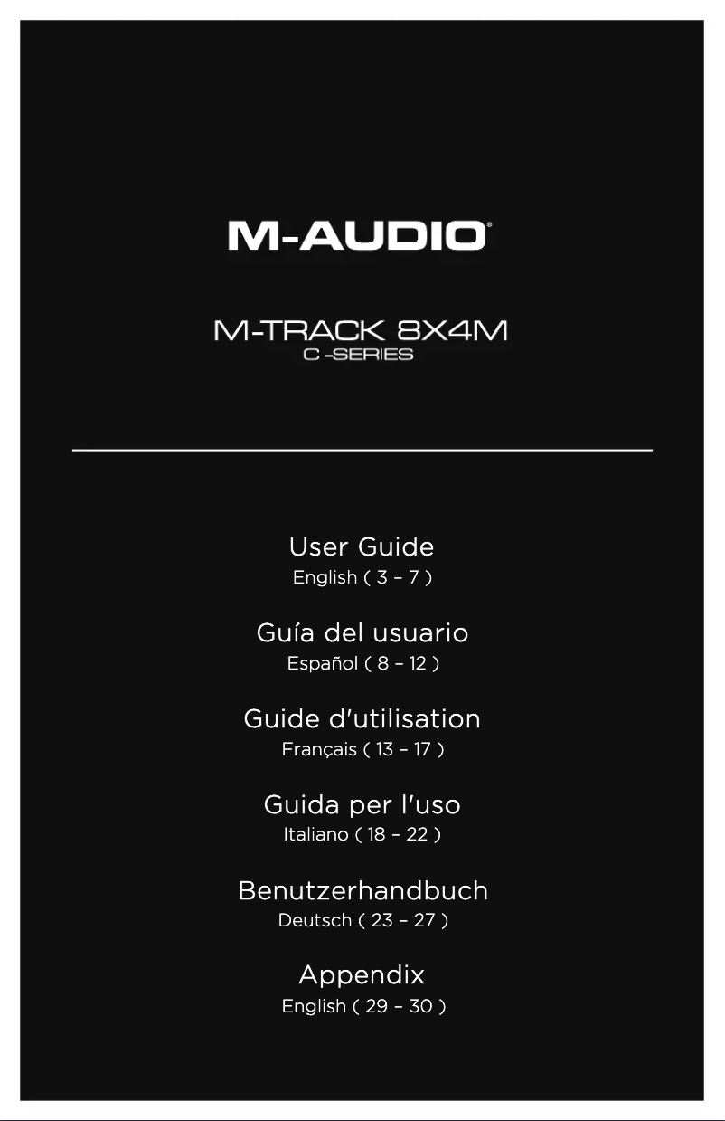 Page n°1 - Manuel utilisateur M-Audio M-Track 8X4M