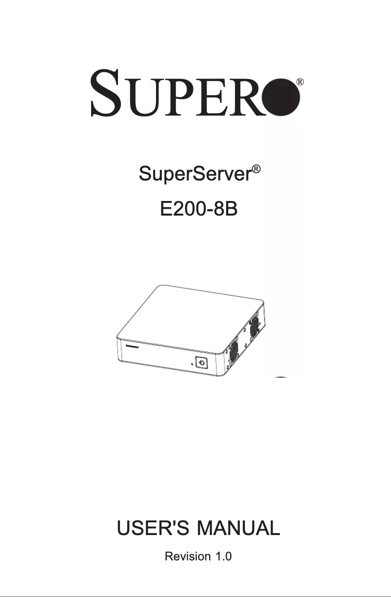 Page 1 de la notice Manuel utilisateur Supermicro SuperServer E200-8B