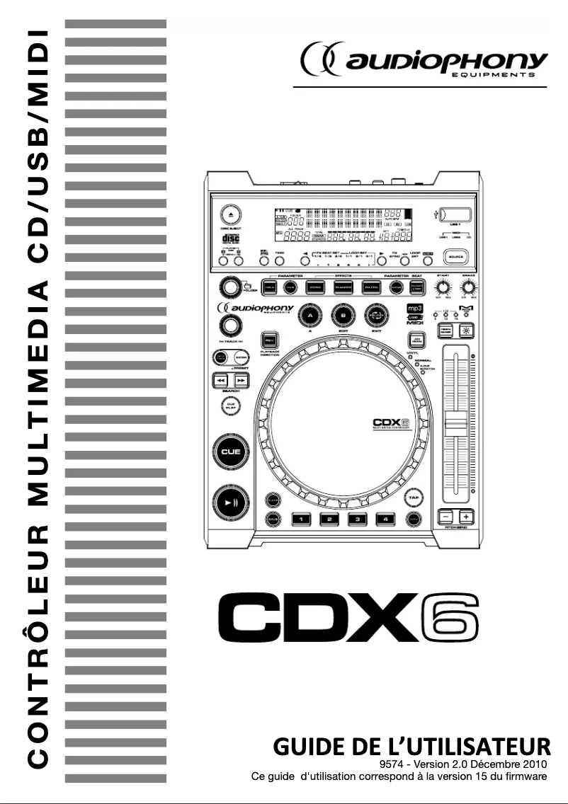 Image de la première page du manuel de l'appareil CDX6