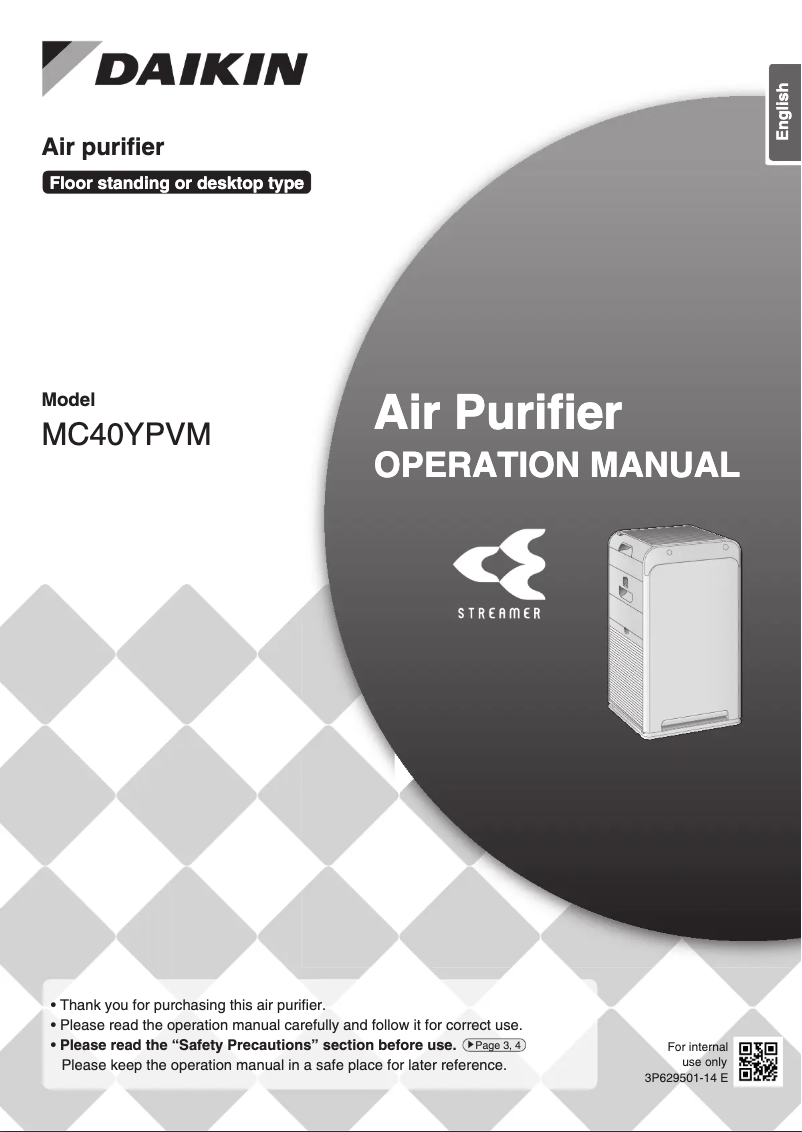 Image de la première page du manuel de l'appareil MC40YPVM