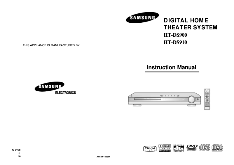Page n°1 - Manuel utilisateur Samsung HT-DS910