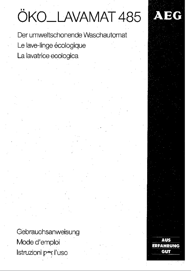 Image de la première page du manuel de l'appareil Lavamat 485