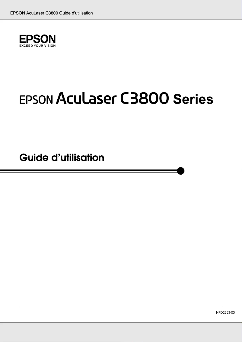 Page 1 de la notice Manuel utilisateur Epson Aculaser C3800N